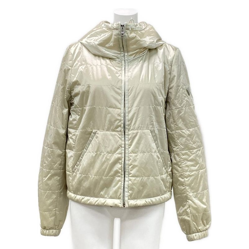 Prada Blouson Size 42 M Women's 291511 Ivory Cotton / Long Sleeve / Zip Up /