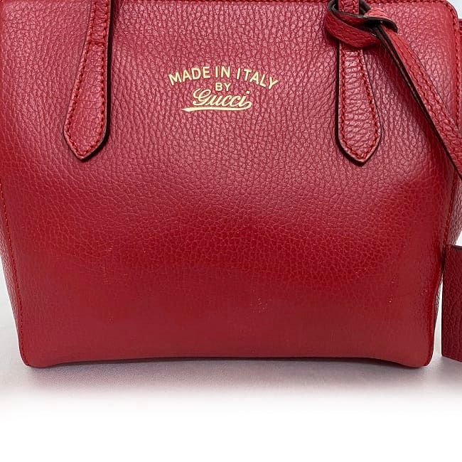Gucci 2 Way Bag Red 368827 Excellent Condition Leather Preowned