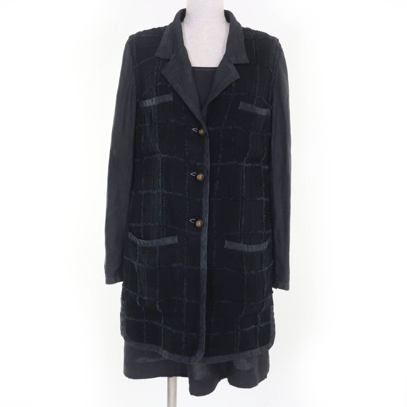 CHANEL Vintage 94P P02832 Silk Blend Linen Coco Mark Jacket And Dress