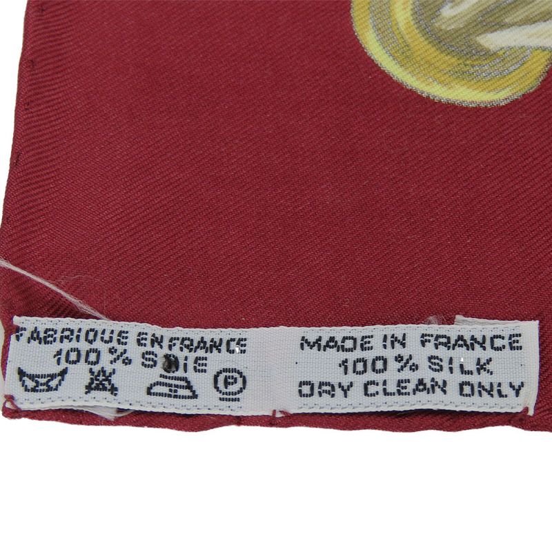 Hermes Scarf Carré 90 Silk Red White Yellow Fashionable Equestrian Pattern