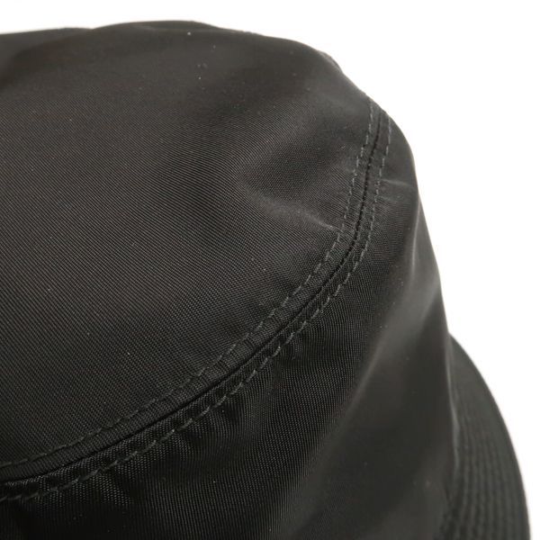 Prada Bucket Hat 1hc137 2DMI Bucket Hat Re-nylon Nylon M Size Triangle Plate