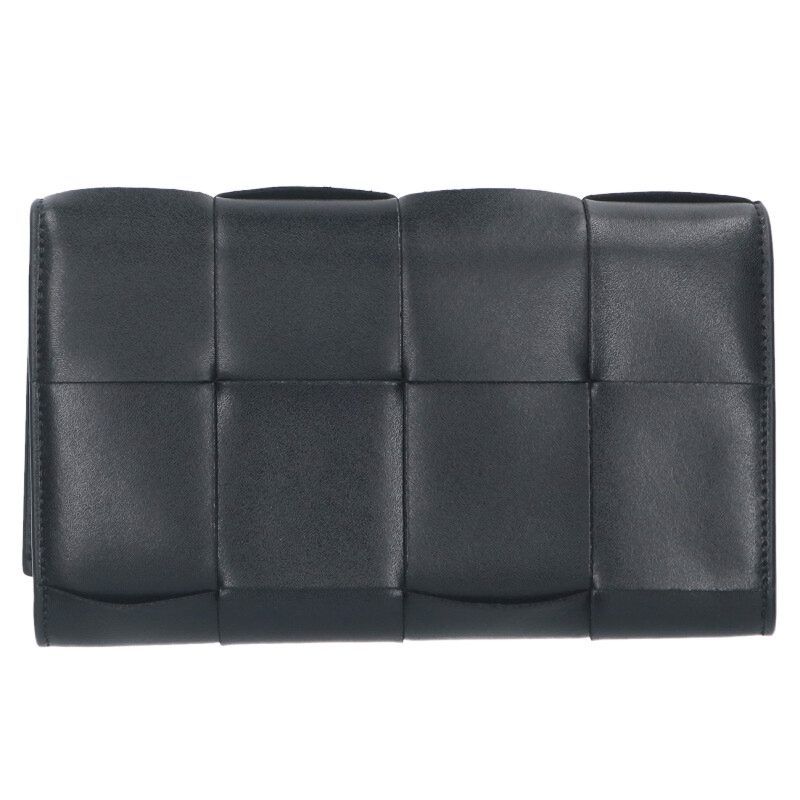 Bottega Veneta Cassette Intrecciato Bifold Leather Long Wallet For Men