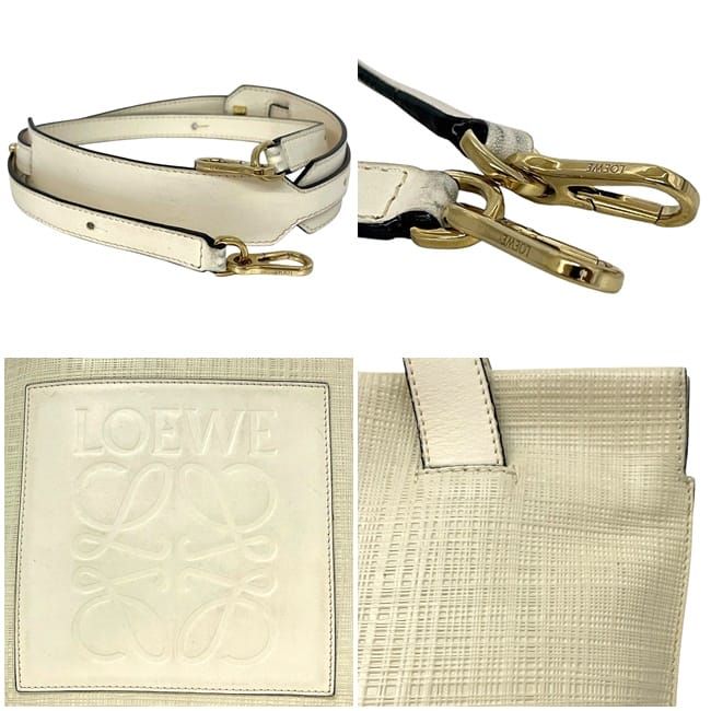 Loewe 2way Bag Shopper Bag Ivory White Linen