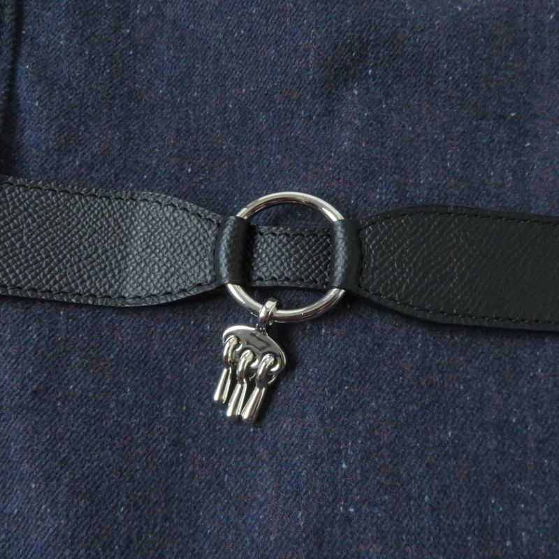 Hermes Charm Leather Knee-length Short-sleeved Cotton Dress Purple 34