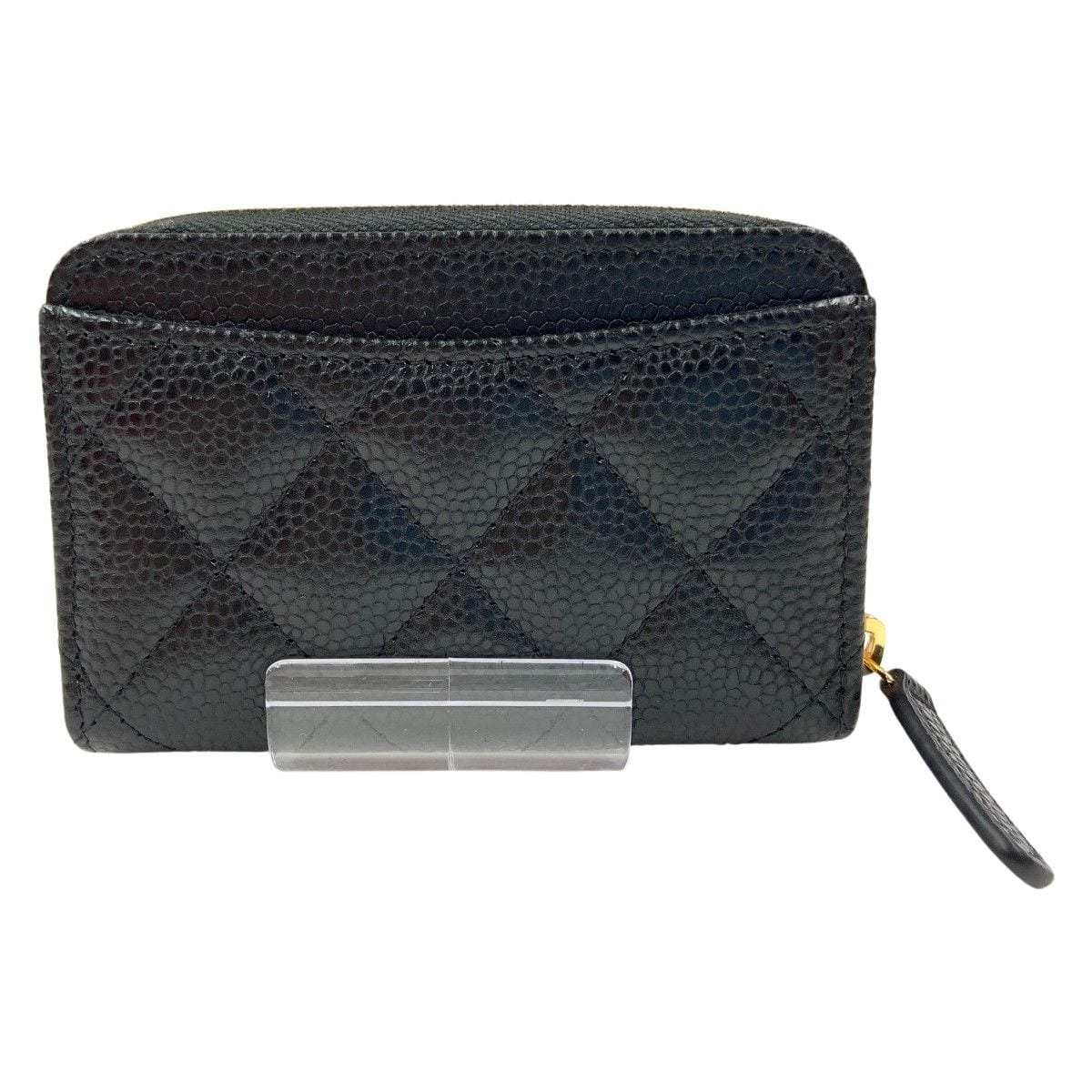 Chanel Matelasse Classic Zip Coin Purse Caviar Skin Coin Case Ap0216 Black