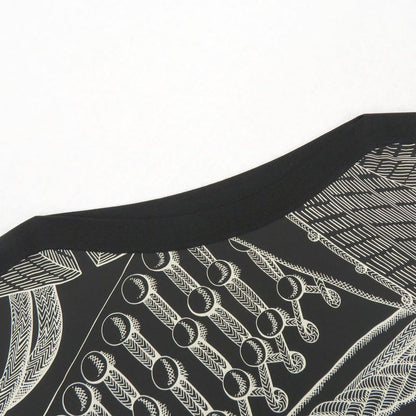 Hermes Twill Lane Knit Short Sleeve Short Sleeve Black Silk Tops