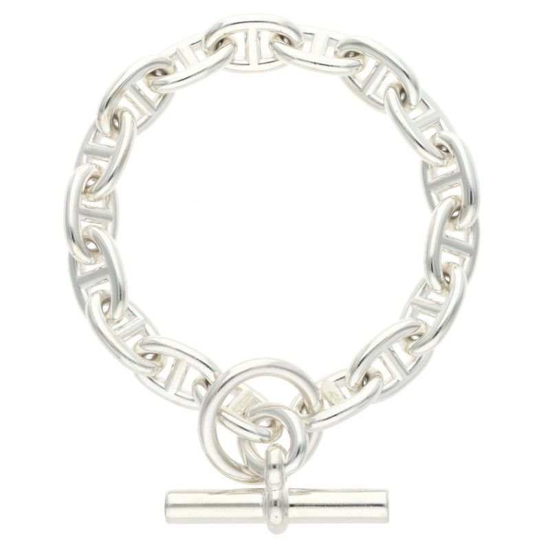 Hermes Chaine D'ancre MM Chaine D'ancre MM Silver Bracelet Men's 17link