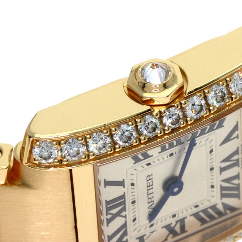 Cartier Wjta0039 Tank Francaise SM Diamond Wristwatch 18K Yellow Gold Diamonds