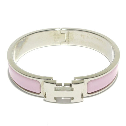 Hermes Bangle Click H Silver X Light Pink