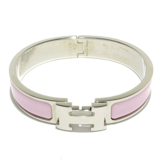 Hermes Bangle Click H Silver X Light Pink