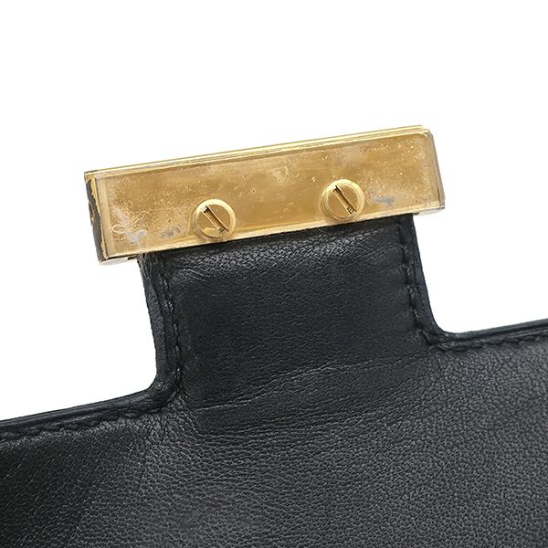 Hermes Shoulder Bag Constance 24 Box Calf Black Gold Hardware Black D Engraved