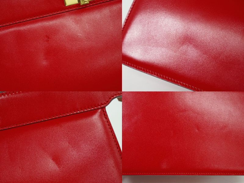 Authentic Fendi Peekaboo Icyou East West 2WAY Shoulder Bag Handbag Leather Red