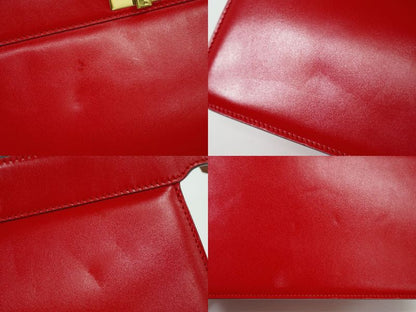 Authentic Fendi Peekaboo Icyou East West 2WAY Shoulder Bag Handbag Leather Red