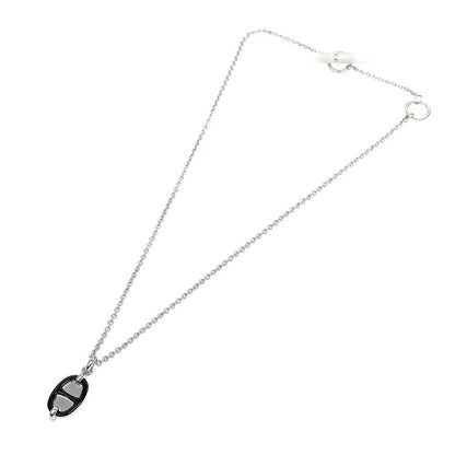 Hermes Necklace Mini Maillon PM Black Silver-color- Chaine D'ancre