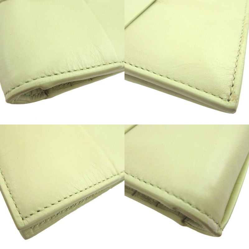Bottega Veneta Maxi Intrecciato 690934 IC Chip Leather Yellow Bifold Wallet