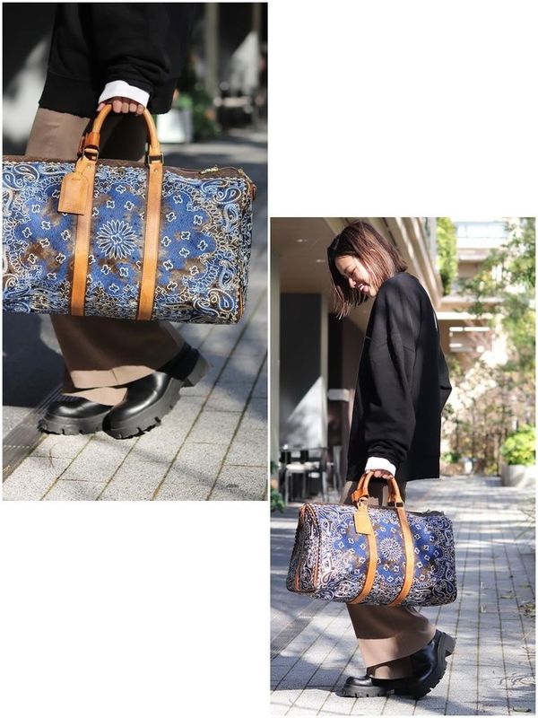 Louis Vuitton JAY AHR Lbandana BLUE Model Keepall : X0360