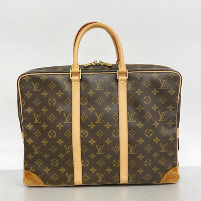 Louis Vuitton Briefcase Monogram Porte Documents Voyage M53361 Brown Men's