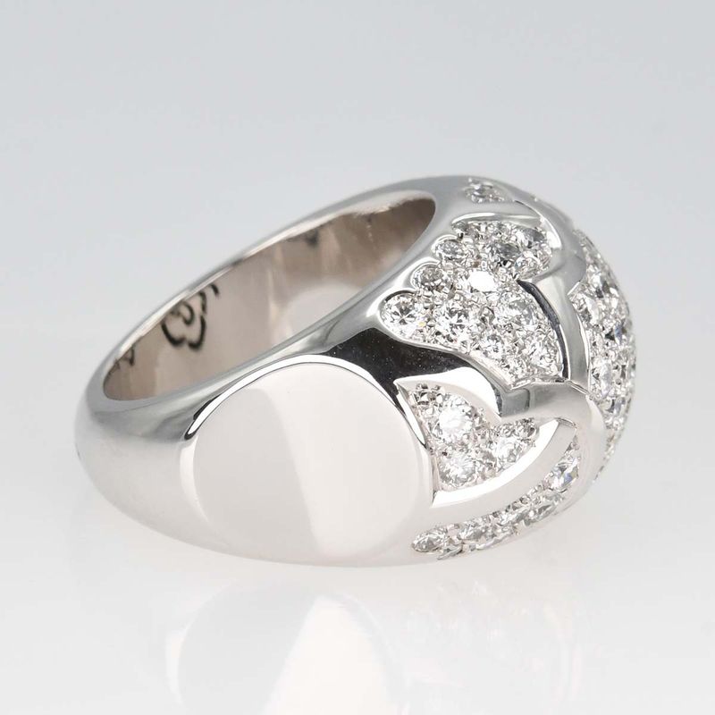 Finished Chanel Ring No 10 Camellia Dome #50 7l1336 750 D 18.2g Jewelry H17479