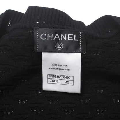 Chanel Dress Size 42 14P Knit Dress CC Logo Coco Mark Button Made In France