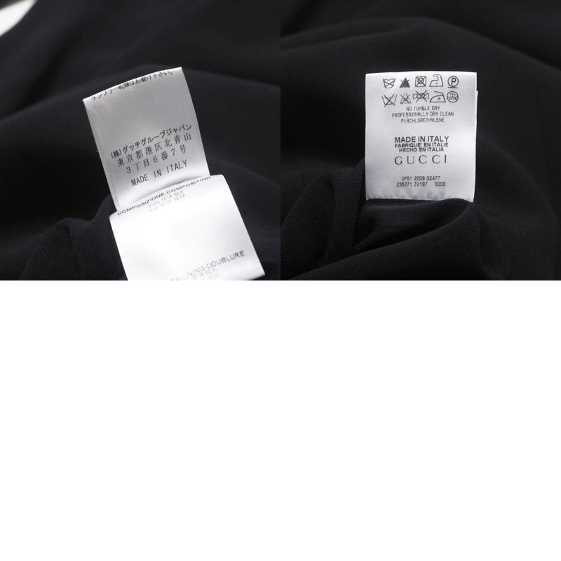 Gucci Dress Size 38 Short Sleeves Dress Silk Black Made In Italy 20250428 Ra4481
