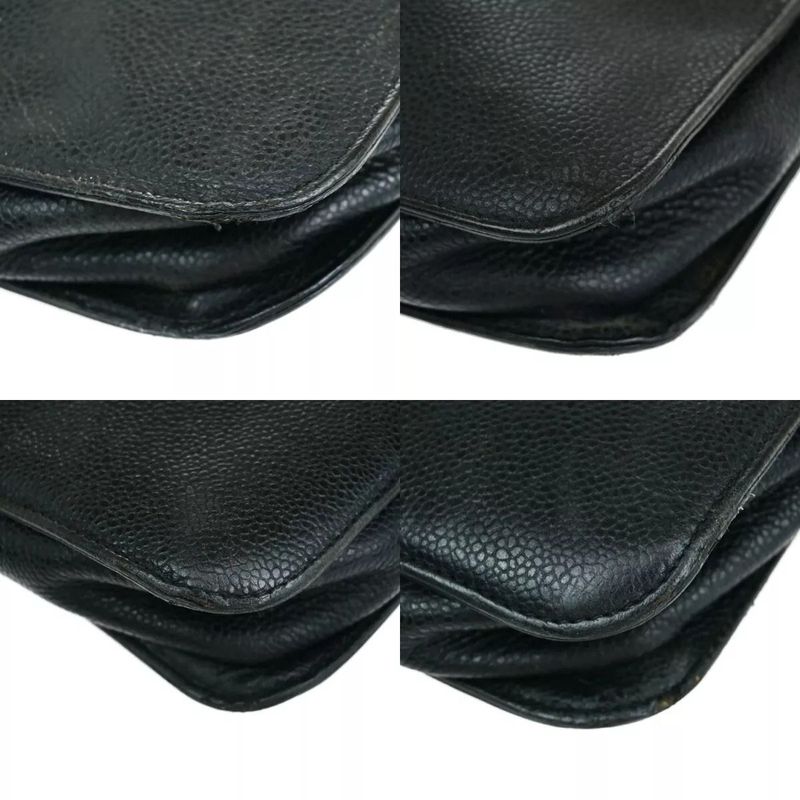Chanel Business Bag Handbag Briefcase Black Leather 11ka220