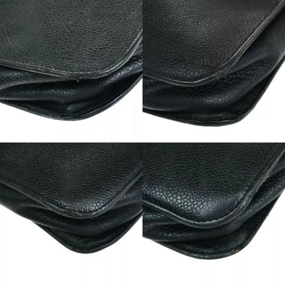 Chanel Business Bag Handbag Briefcase Black Leather 11ka220