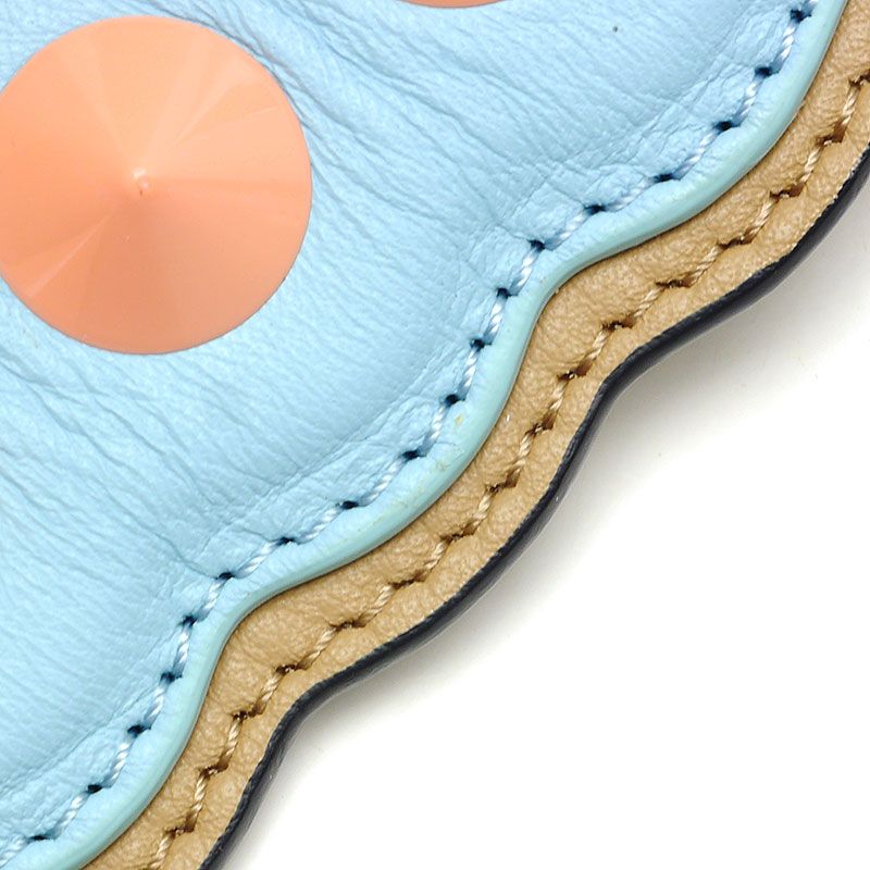 Fendi Strap You Shoulder Strap Studded Blue With Pink Studs