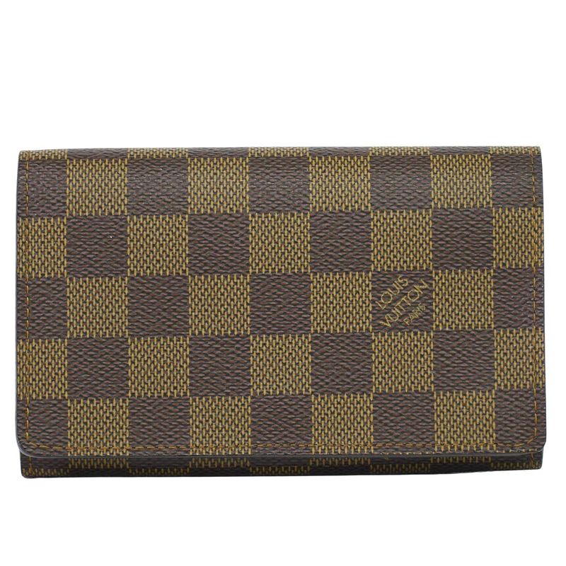 Authentic Louis Vuitton LV Portefeuille Trésor Damier Ebène Fold Wallet Brown