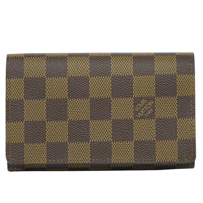 Authentic Louis Vuitton LV Portefeuille Trésor Damier Ebène Fold Wallet Brown