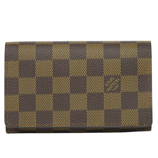 Authentic Louis Vuitton LV Portefeuille Trésor Damier Ebène Fold Wallet Brown