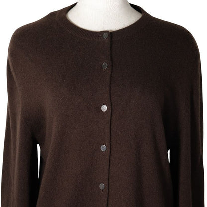 Hermes Serie Button Cashmere Brown Women's Cardigan