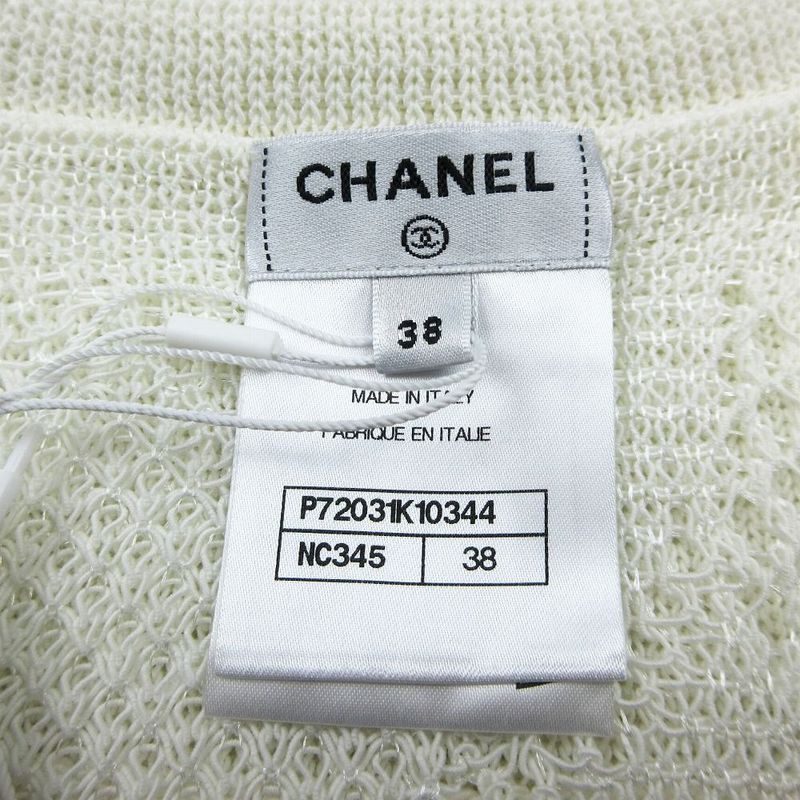 Chanel 22c Coco Mark Camellia Pullover Knit Sailor Collar P72031k10344 M