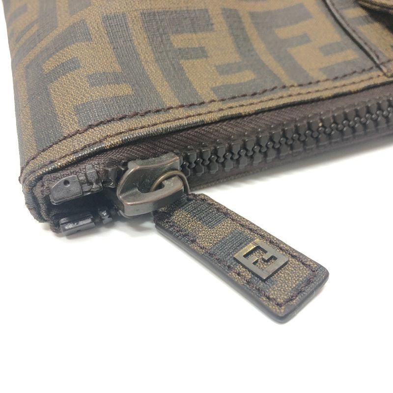 Fendi Tote Bag Zucca Pattern 7va196 PVC Brown