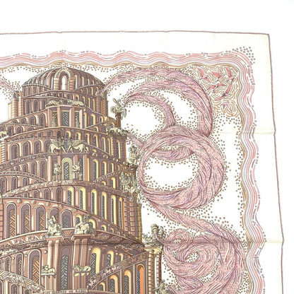 Hermes Carre 90 LES Rivieres DE Babel River Of Babel Pink Scarf 100% Silk