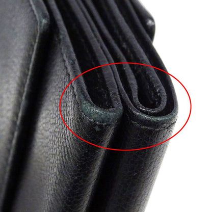 Chanel Wallet Women's Brand Bifold Wallet Coco Button Leather Black None Place