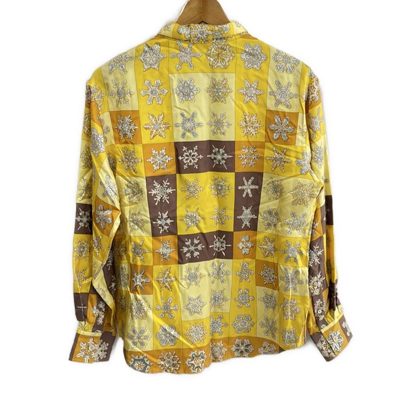Hermes Long Sleeve Shirt Blouse Size 42 L Women - Light Yellow X Yellow X Multi