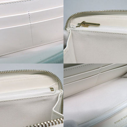 Chanel Long Zip Wallet Ap3337 Matelasse Caviar Skin White Gdhardware