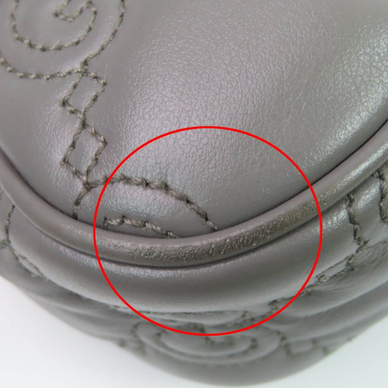 Gucci 735049 Ggmatelasse Leather 2WAY Handbag Shoulder Bag Grey Storage