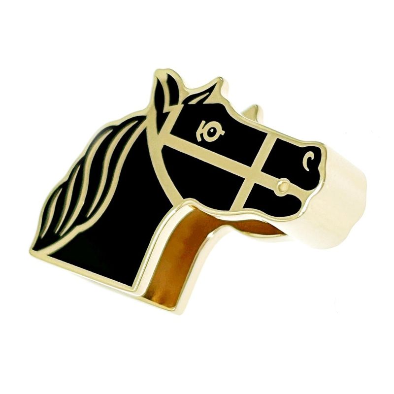 Hermes GP Cadrige Twillie Ring Scarf Ring Gold Black 324038 Scarf Ring