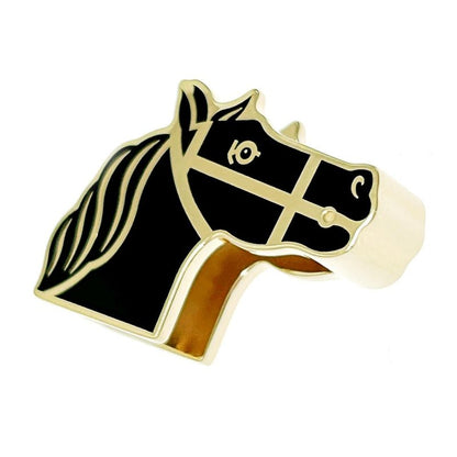 Hermes GP Cadrige Twillie Ring Scarf Ring Gold Black 324038 Scarf Ring