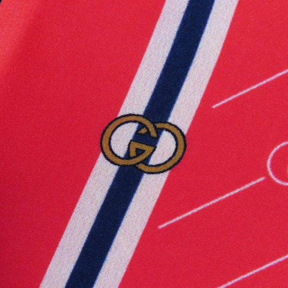 Gucci 661958 100% Silk GG Diagonal Flared Sleeve Tunic Dress With Fringe