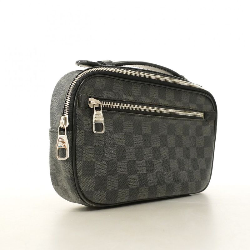 Louis Vuitton Body Bag Damier Graphite Ambler N41289 Black Men's
