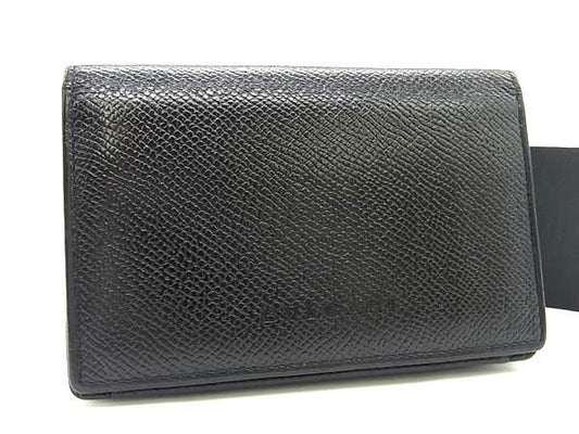Bvlgari Leather Card Case Card Holder Business Card Holder Men's Black
