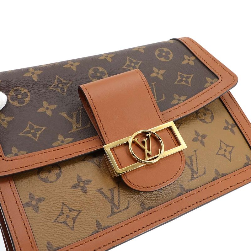 Louis Vuitton Monogram Reverse Dauphine MM Shoulder Bag Brown M45958 Dauphine