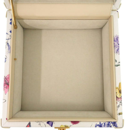 Christian Dior Flower Floral Trunk Leather White Small Bag 1360 Christian Dior