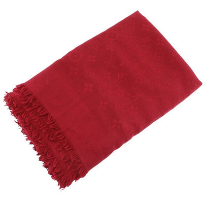 Louis Vuitton Shawl Monogram Large Scarf M72237 Silk And Wool Red Women's Stole