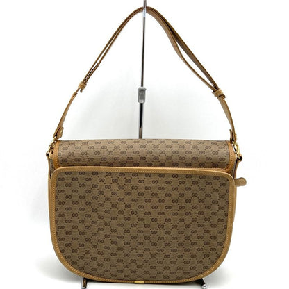 Gucci Old Gucci 001 4798 Shoulder Bag Vintage Brown Pvc/gg Supreme Canvas Micro