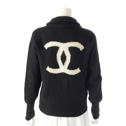 Chanel 96A Cashmere Back Logo Deca Coco Mark High Neck Knit Sweater Top