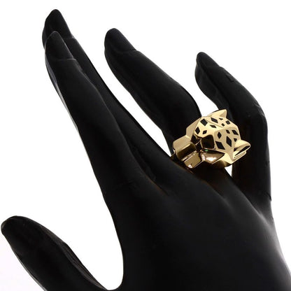 Cartier Panthère De Cartier Lacquer Tsavorite #56 Ring 18K Yellow Gold Ladies