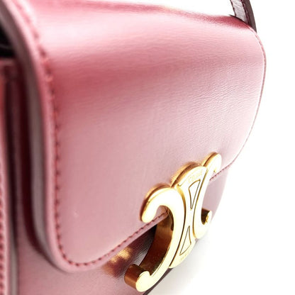 Celine Mini Claude DS 2203 Shoulder Bag Mini Shoulder Bag Leather Wine Red